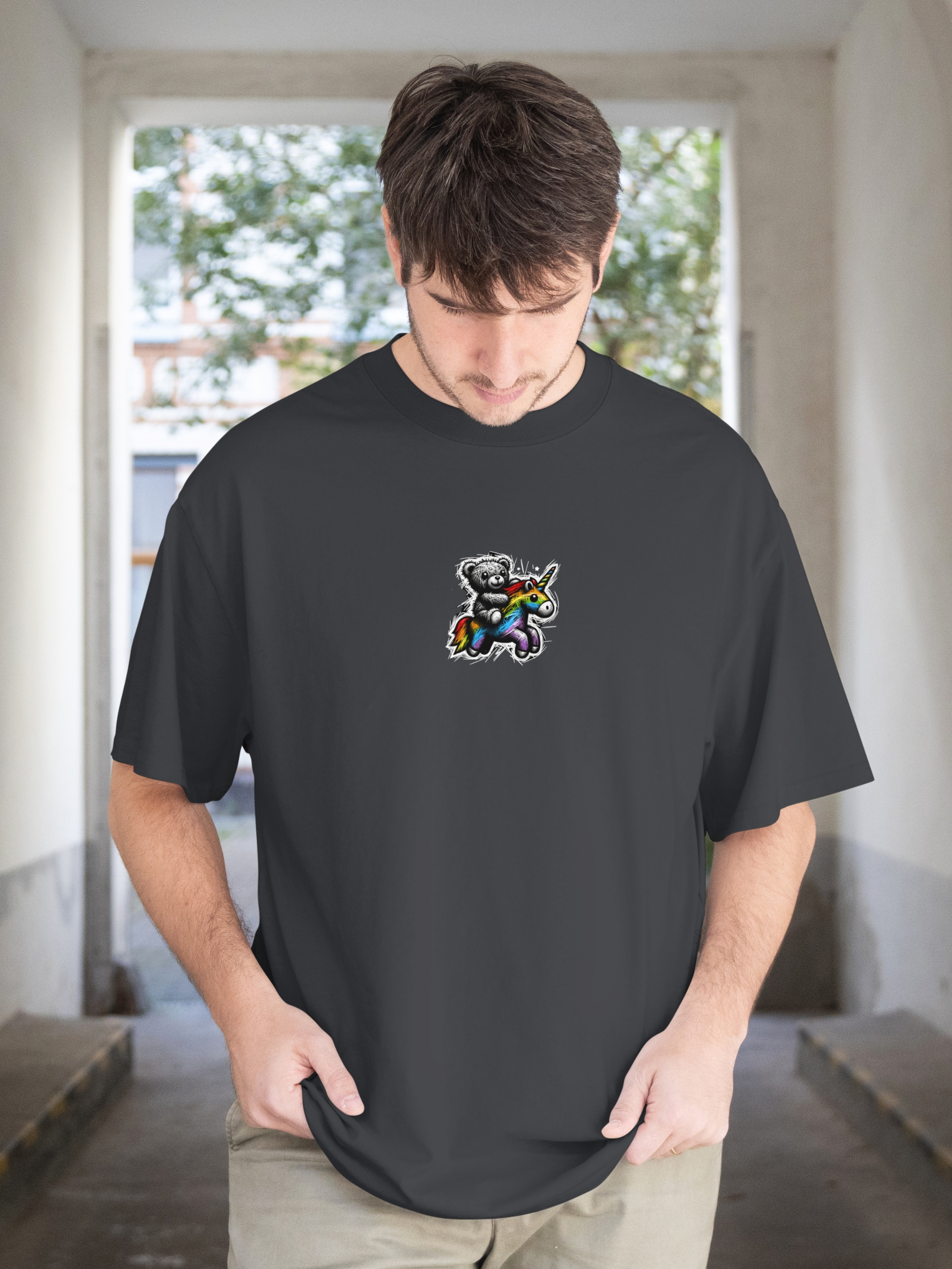"Introvert Bear" Graphic T-Shirt - Socially Awkward Comfort Tee - Image 2