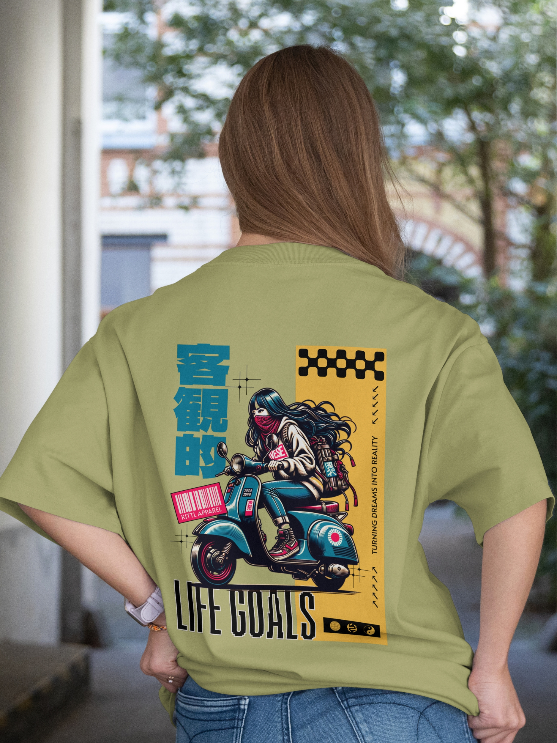 "Life Goals" Anime Scooter T-Shirt | Japanese Streetwear Graphic Tee